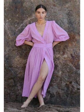 Ciao Lucia Cala Wrap Midi Dress Lilac